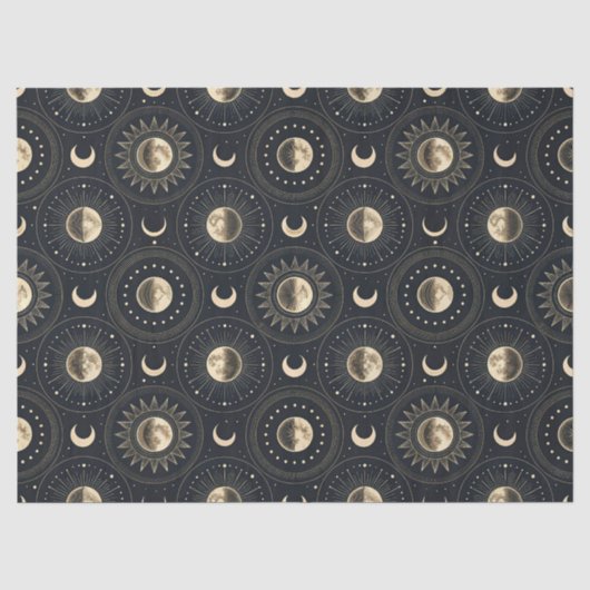 Papier Mousseline Phase Lunaire Céleste (4) (Recto)