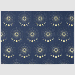 Papier Mousseline Phases de la lune solaire céleste Zodiac