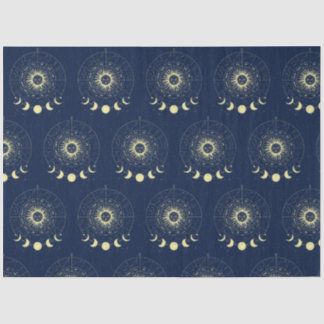 Papier Mousseline Phases de la lune solaire céleste Zodiac