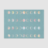 Papier Mousseline Phases Lune turquoise (Recto)