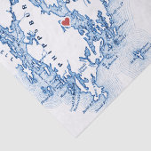 Papier Mousseline Phippsburg Maine Map 1774 Inn Blue (Détail)