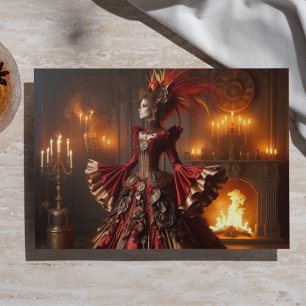 Papier Mousseline Phoenix Reine de Feu Steampunk Victorien Industrie