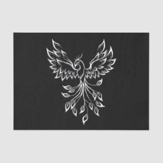 Papier Mousseline Phoenix se lève sur le noir (Recto)