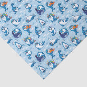 Papier Mousseline Phoques bleu bébé (Détail)