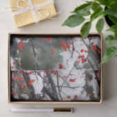 Papier Mousseline Photo de l'écureuil Red Berries Snow Tree (Cadeau)