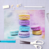 Papier Mousseline Photo de macarons colorés et délicieux (Artisanat)