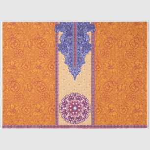 Papier Mousseline photo d'un motif orange et bleu