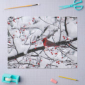 Papier Mousseline Photo Red Cardinal Snow Tree (Artisanat)