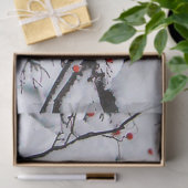 Papier Mousseline Photo Red Cardinal Snow Tree (Cadeau)