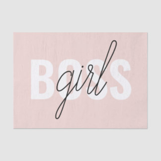 Papier Mousseline Phrase moderne Pastel Rose fille Boss Phrase