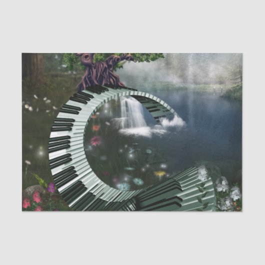 Papier Mousseline Piano imaginaire génial (Recto)