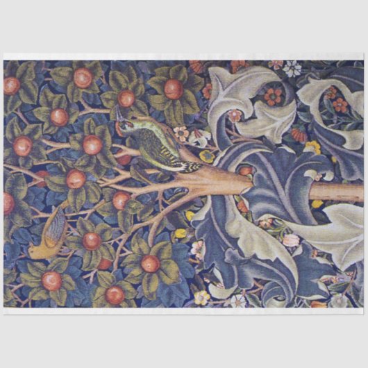 Papier Mousseline Pic de bois, William Morris (Recto)