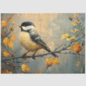 Papier Mousseline Pickadee rustique en automne peinture découpage (Recto)