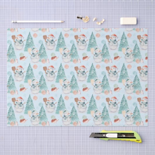 Papier Mousseline Pickleball d'aquarelle neige (Artisanat)