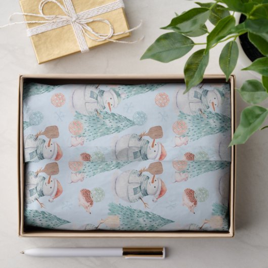 Papier Mousseline Pickleball d'aquarelle neige (Cadeau)