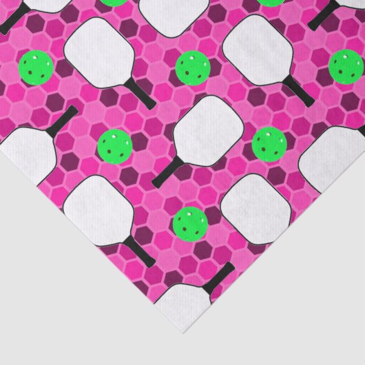 Papier Mousseline Pickleball Paddle - Magenta Honeycomb Hexagons (Détail)