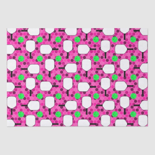 Papier Mousseline Pickleball Paddle - Magenta Honeycomb Hexagons (Recto)
