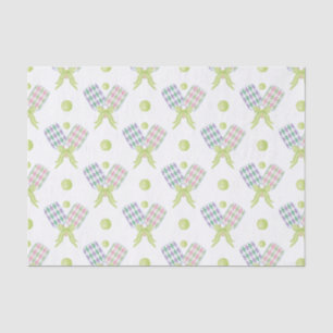 Papier Mousseline Pickleball Paddles de Jacquard d'aquarelle Preppy
