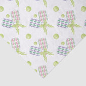 Papier Mousseline Pickleball Paddles de Jacquard d'aquarelle Preppy (Détail)