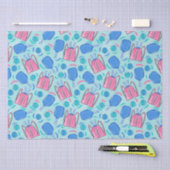 Papier Mousseline Pickleball Paddles et Balls Bleu Petit (Artisanat)