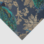 Papier Mousseline Pics Turquoises sur le découpage bleu et or (Détail)