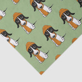 Papier Mousseline Piebald Dachshund Cute Dog avec le Casquette Tiss (Détail)