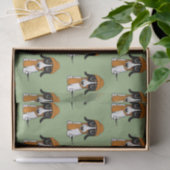 Papier Mousseline Piebald Dachshund Cute Dog avec le Casquette Tiss (Cadeau)