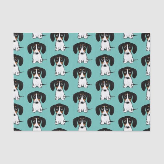 Papier Mousseline Piebald Dachshund Cute Dog Patterned (Recto)
