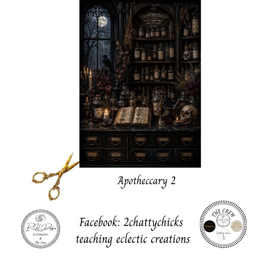 Papier Mousseline Pièce de potions de l'apothicairerie découpée