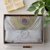 Papier Mousseline Pièce Peacock Oiseau Bleu Postmark Français Châtea (Cadeau)
