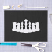 Papier Mousseline Pièces d'échecs classiques noir et blanc (Artisanat)