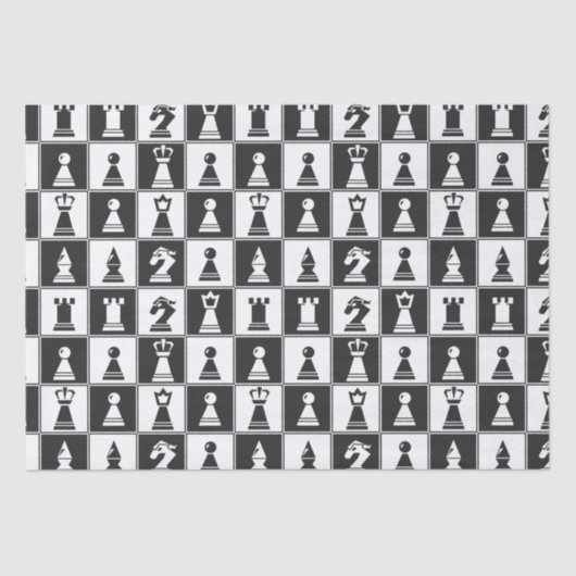 Papier Mousseline Pièces d'échecs Motif de conception Tissu papier (Recto)