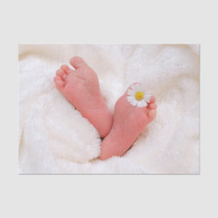Papier Mousseline Pieds de bébé avec la marguerite