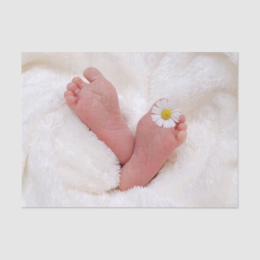 Papier Mousseline Pieds de bébé avec la marguerite (Recto)