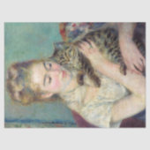 Papier Mousseline Pierre-Auguste Renoir - Femme avec chat (Recto)