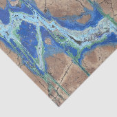 Papier Mousseline Pierre azurite Beige et Turquoise (Détail)