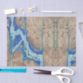 Papier Mousseline Pierre azurite Beige et Turquoise (Artisanat)