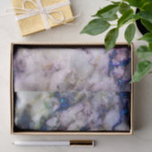 Papier Mousseline Pierre De Marbre Crème Et Parties scintillant Bleu (Cadeau)