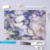 Papier Mousseline Pierre De Marbre Crème Et Parties scintillant Bleu (Artisanat)