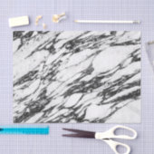 Papier Mousseline Pierre de marbre noire et blanche moderne simple (Artisanat)