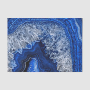 Papier Mousseline Pierre gemme minérale de quartz d'agate bleue