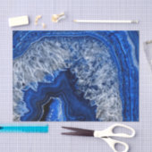 Papier Mousseline Pierre gemme minérale de quartz d'agate bleue (Artisanat)