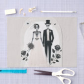 Papier Mousseline Pierre gris noir squelette gothique Mariage d'Hall (Artisanat)