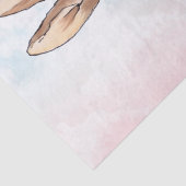 Papier Mousseline Pierre le lapin bleu pastel et nuages roses (Détail)