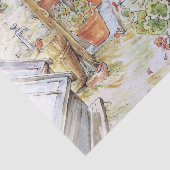 Papier Mousseline Pierre le lapin qui tombe dans le hangar du jardin (Détail)