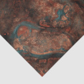 Papier Mousseline Pierre rouille et turquoise (Détail)