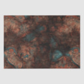 Papier Mousseline Pierre rouille et turquoise (Recto)