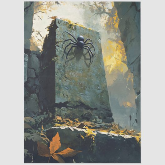 Papier Mousseline Pierre tombale recouverte de mousse avec découpage (Recto)