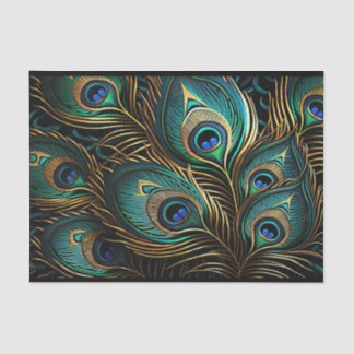 Papier Mousseline Pierres Peacock Art Déco Vibrantes