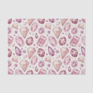 Papier Mousseline Pierres précieuses roses de luxe et bijoux en cris